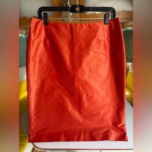Barneys New York Vibrant Orange Pencil Skirt